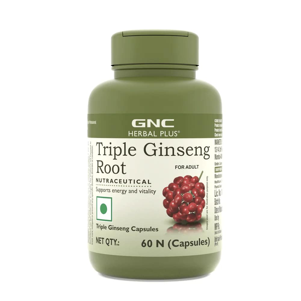 GNC Triple Ginseng Root – Korean, American & Siberian Ginseng Blend for Energy, Stamina & Vitality - Image 1