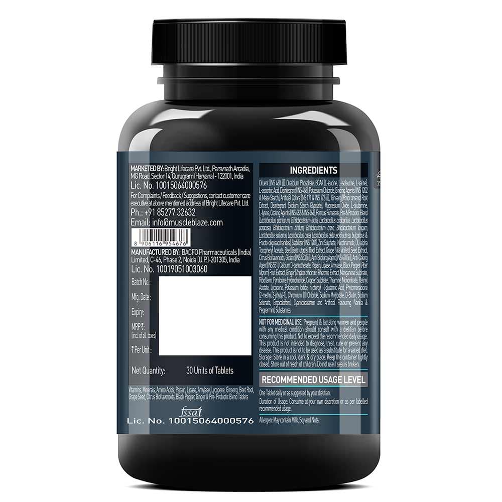 MuscleBlaze MB-VITE Daily Multivitamin, for Enhanced Energy, Stamina & Gut Health - Image 3