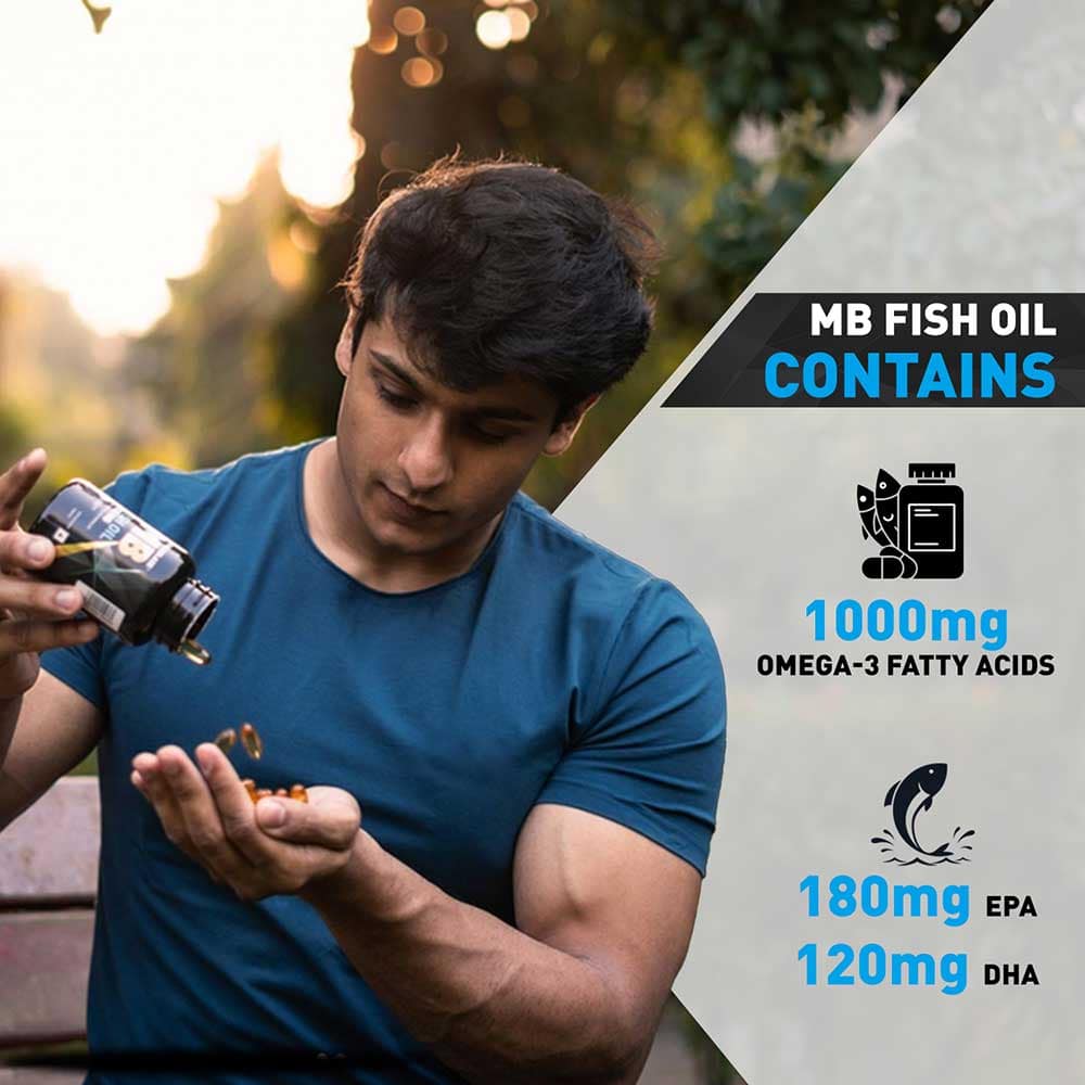 MuscleBlaze Omega 3 Fish Oil (1000 mg) with 180mg EPA and 120mg DHA - Image 4