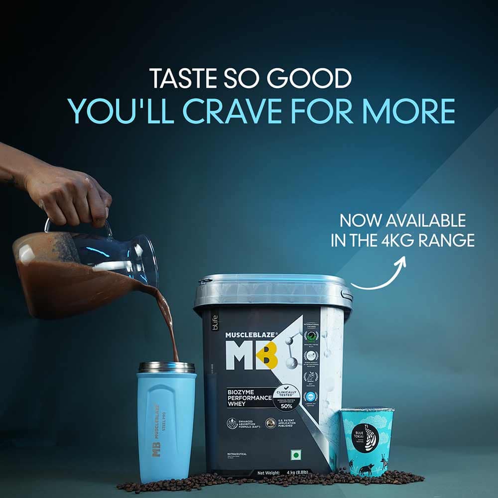 MuscleBlaze Biozyme Performance Whey – Advanced Absorption Whey Protein for Lean Muscle & Strength 4 Kg - Image 3