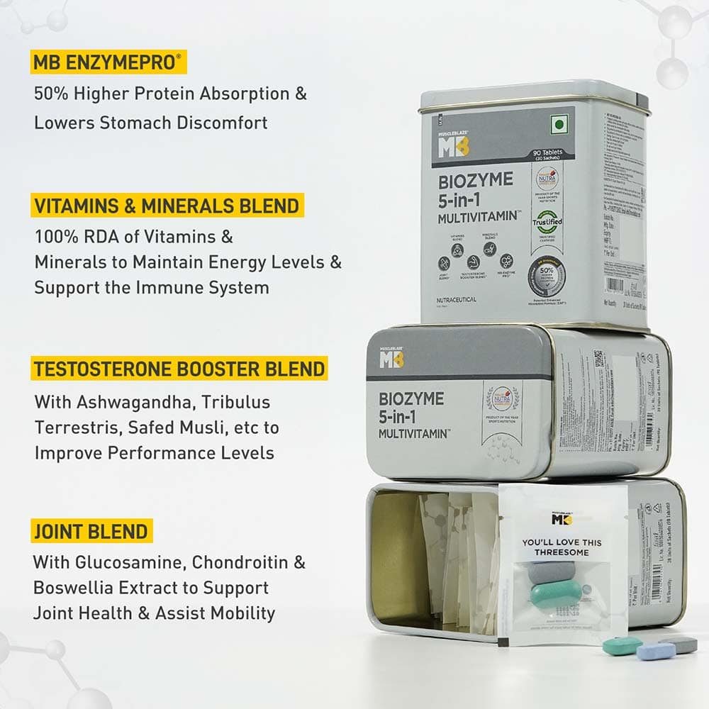 MuscleBlaze Biozyme 5 in 1 Multivitamin, 90 tablet(s) - Image 6