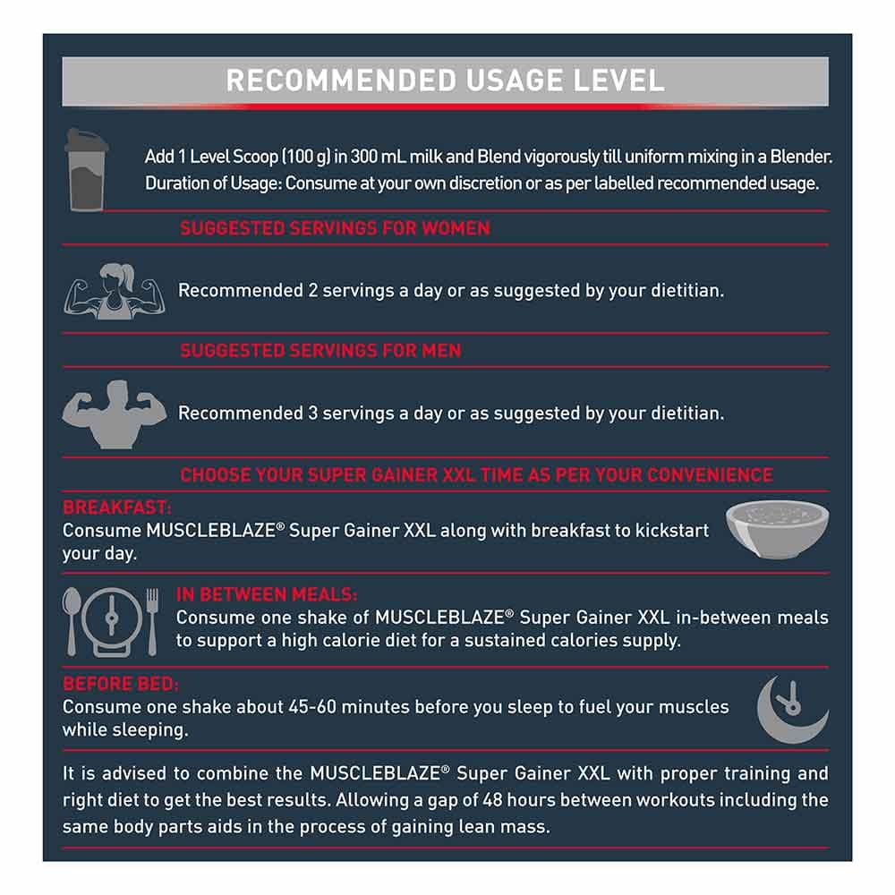 MuscleBlaze Super Gainer XXL Weight Gainer - Image 3