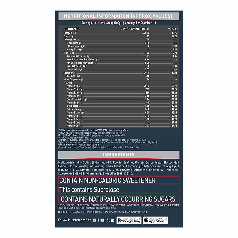 MuscleBlaze Super Gainer XXL Weight Gainer - Image 4