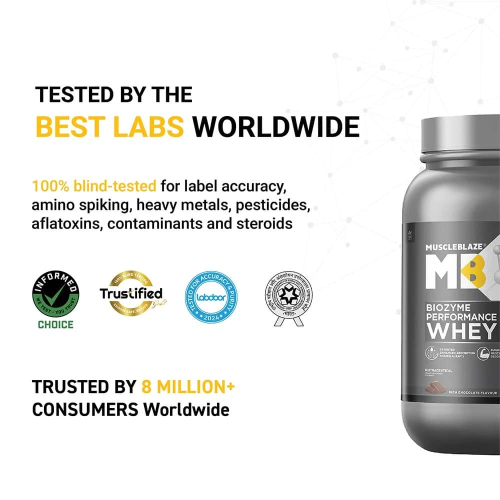 MuscleBlaze Biozyme Performance Whey – Advanced Absorption Whey Protein for Lean Muscle & Strength - Image 4