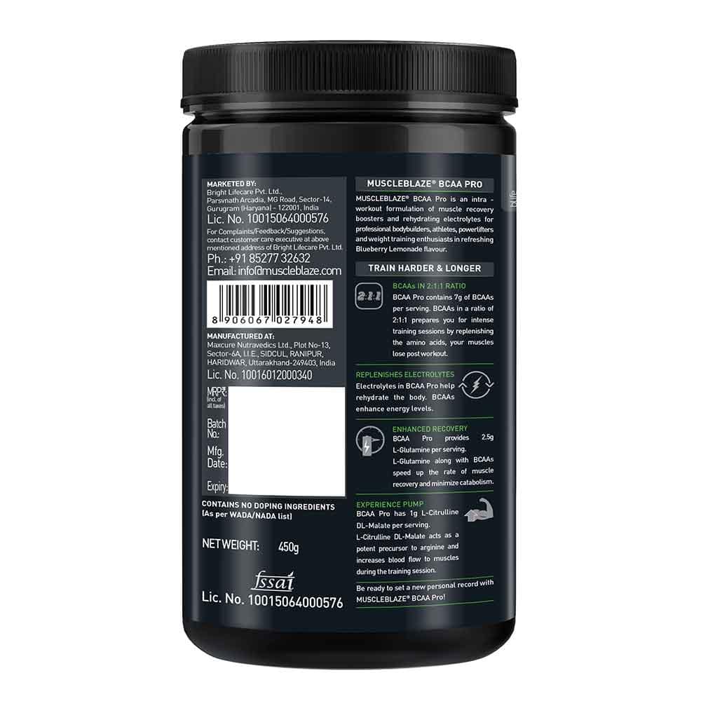 MuscleBlaze BCAA Pro – Amino Acids & Electrolytes for Muscle Recovery & Endurance - Image 4