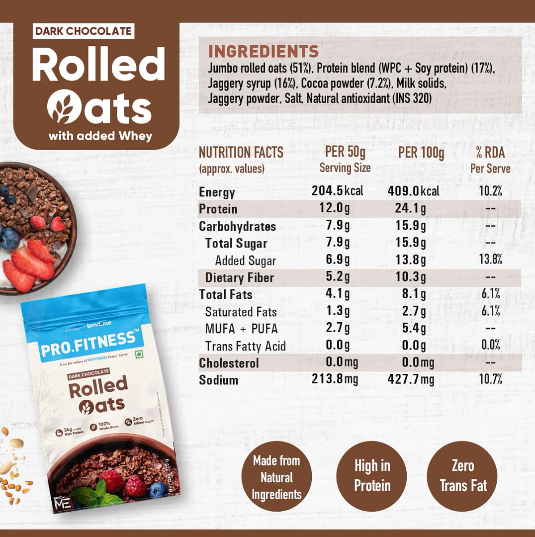 MY FITNESS Chocolate Oats – Healthy & Tasty Chocolate-Flavored Oats for Breakfast & Fitness - Image 3