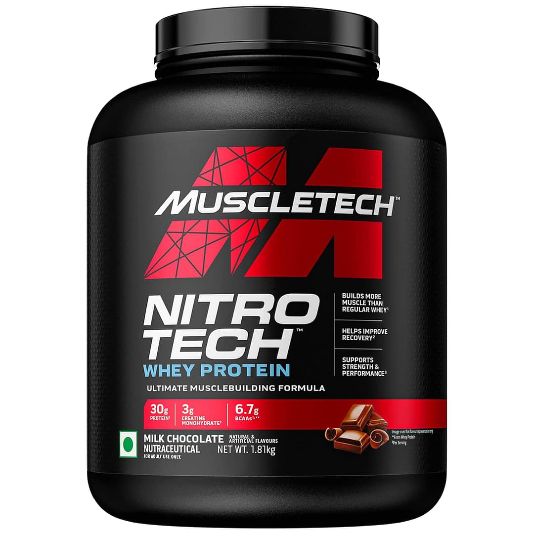 71AyER7LmIL._SL1500_.jpg MuscleTech Nitro-Tech Whey Protein, 1.81kg - Image 1