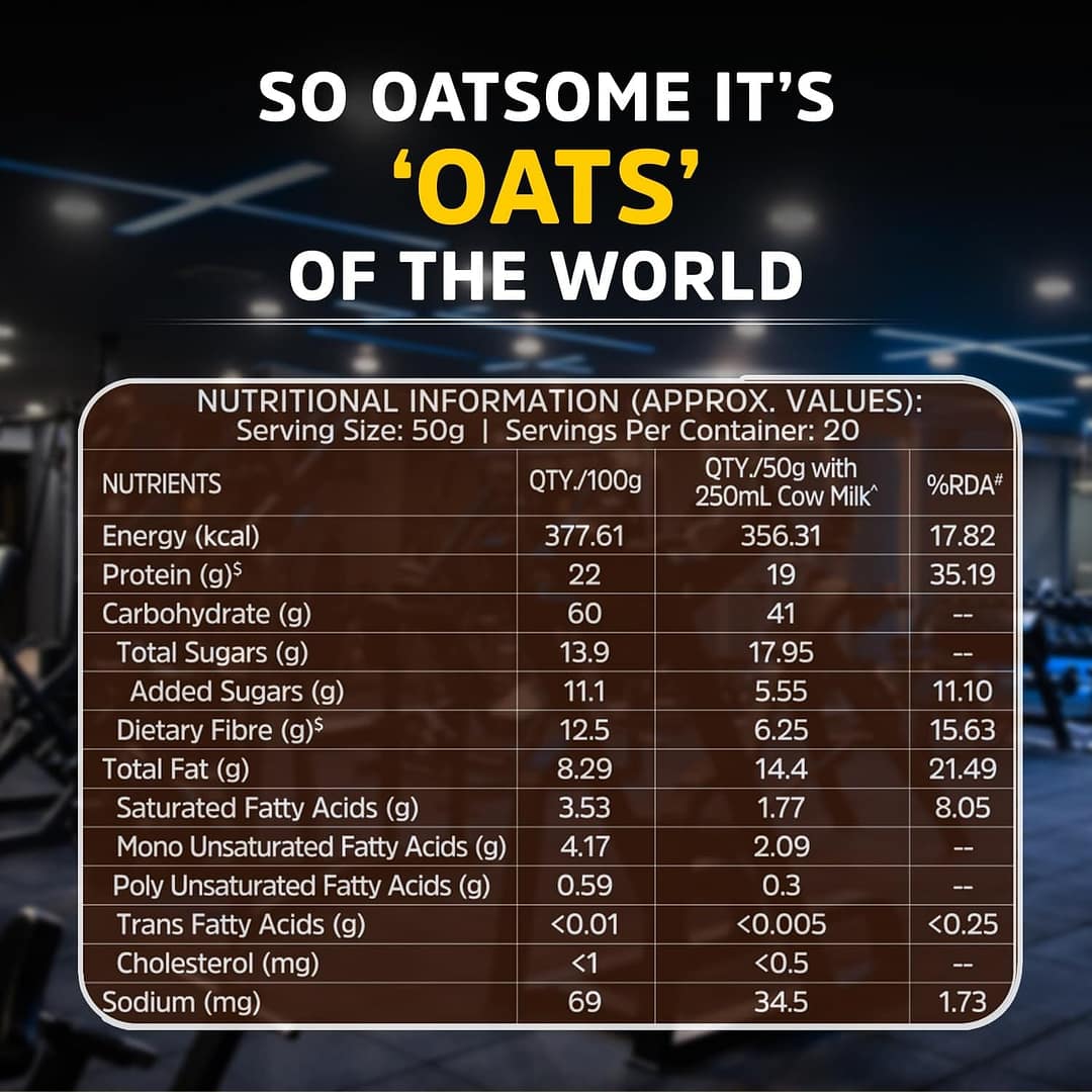 MuscleBlaze Fit High Protein Oats (Dark Chocolate, 1kg) | 22g Protein | Breakfast Cereals for Weight Management - Image 7