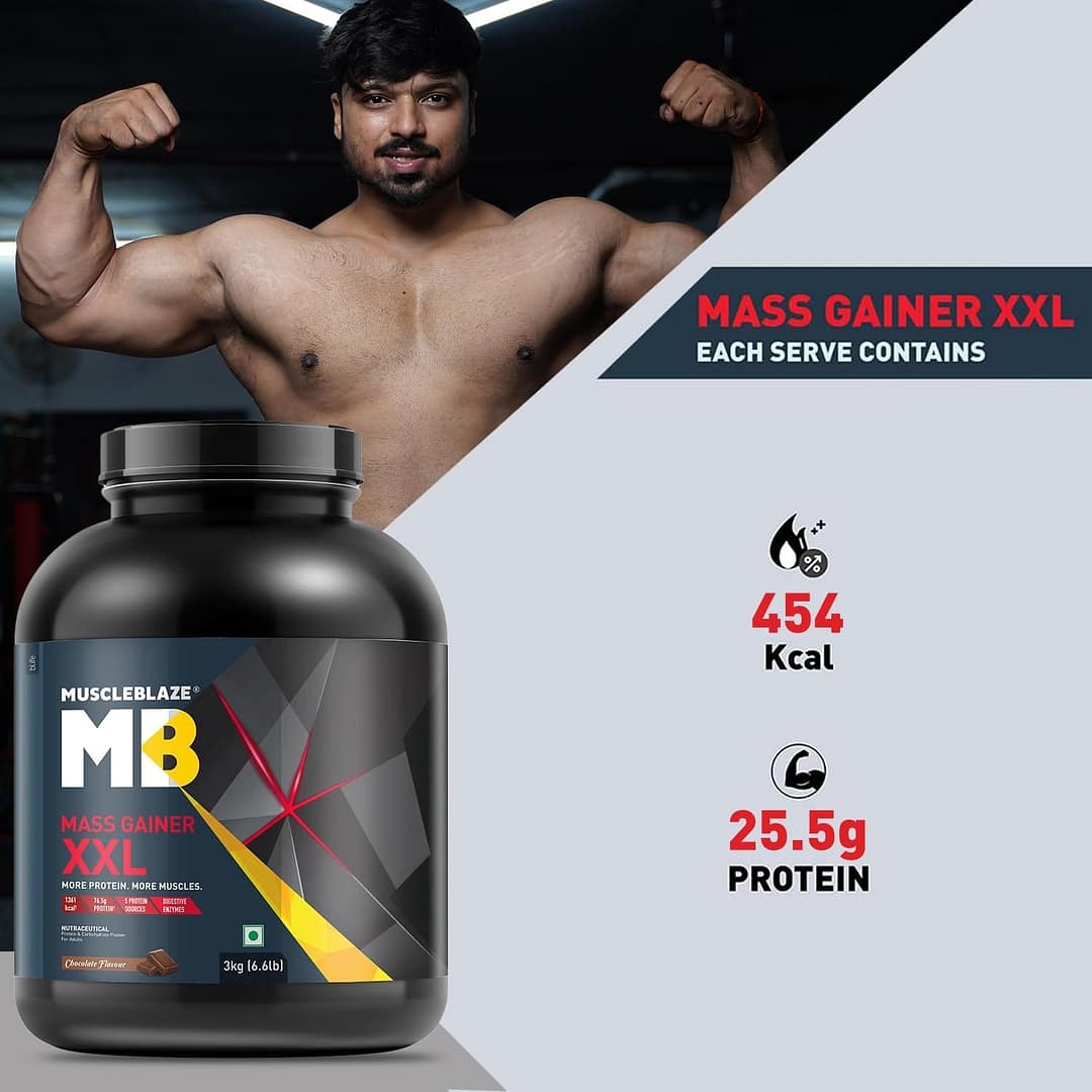 MuscleBlaze Mass Gainer XXL 3kg - Image 3