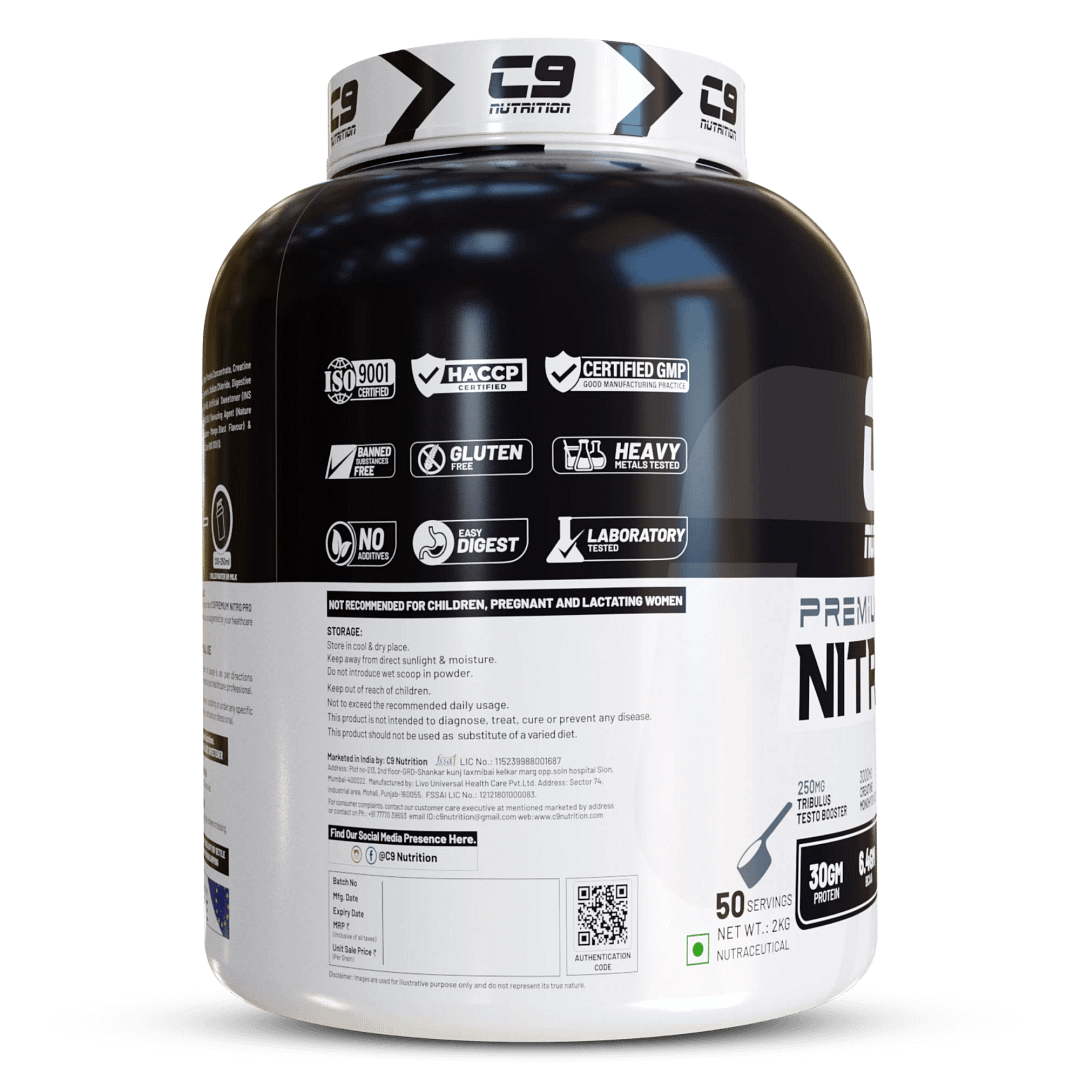 Nitro Pro L-Glutamine Whey Protein, 2kg, 50 Servings | 30g Protein | 6.4g BCAA | 4.8g Glutamine - Image 4