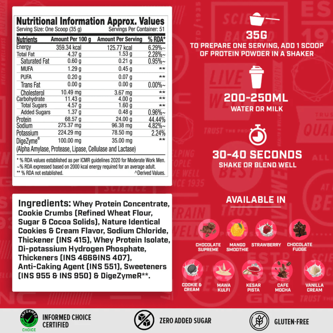 GNC 100% Whey Protein – 4 lbs | High-Quality Muscle-Building Protein Supplement - Image 3