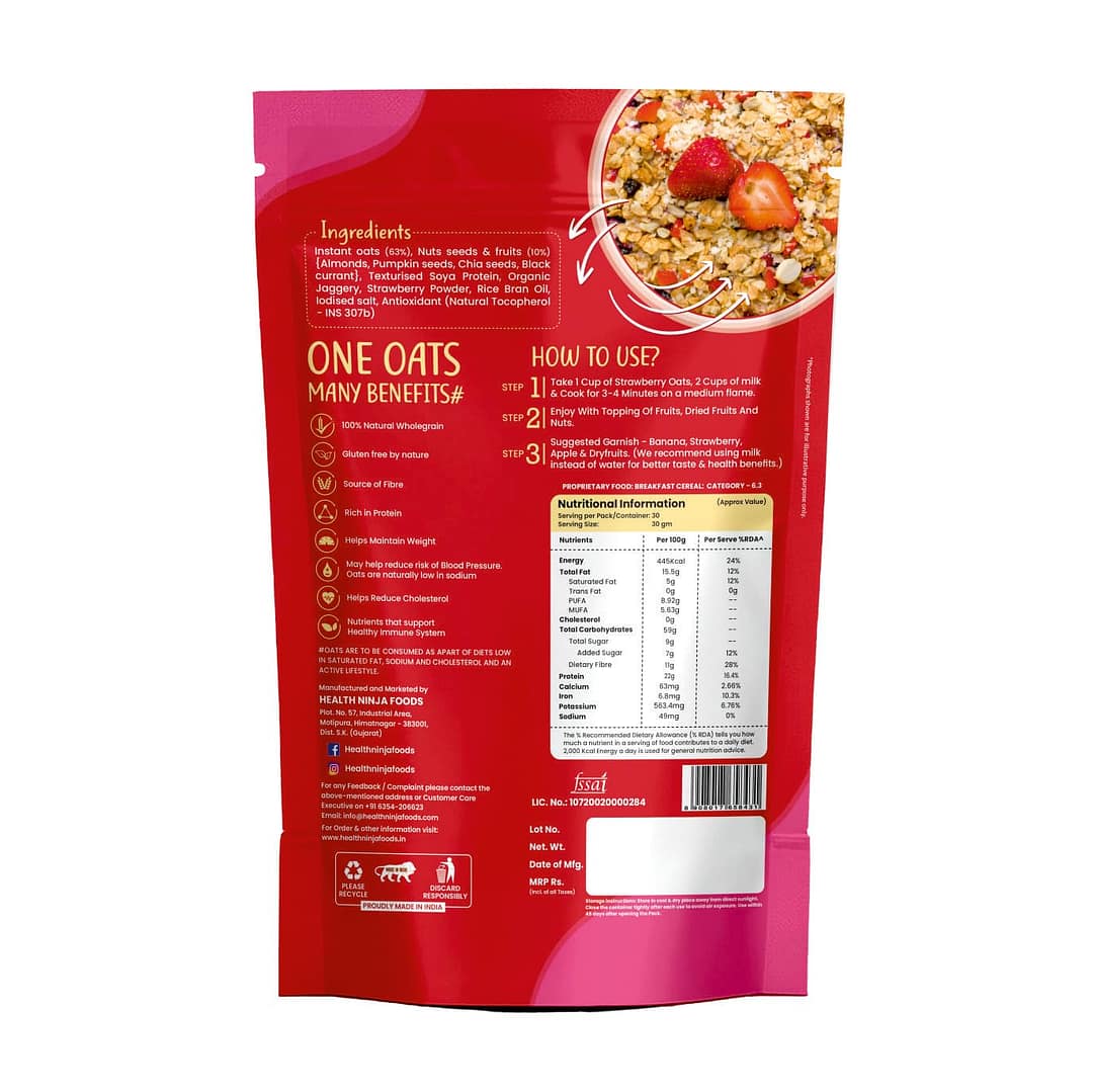 Health Ninja Oats | High Protein Breakfast | 900 gm Pack - Image 2