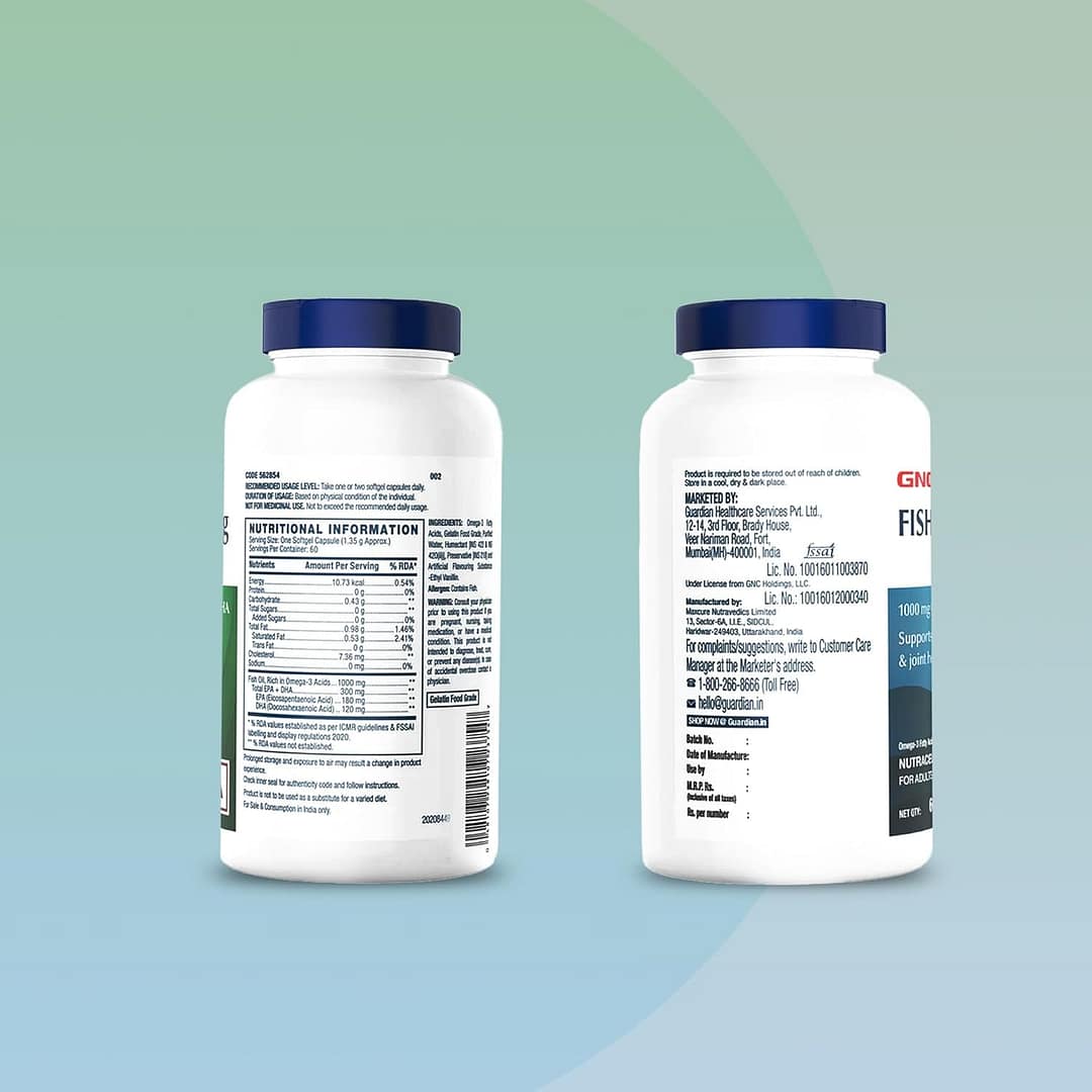 Fish Oil 1000mg – Omega-3 EPA DHA Supplement for Heart, Joints & Brain | 60 Softgels - Image 6