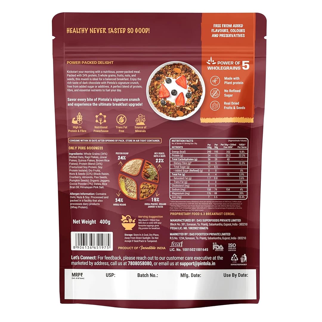 Pintola High Protein Muesli – Crunchy Multigrain Breakfast with Whey Protein, Oats & Super Seeds - Image 8