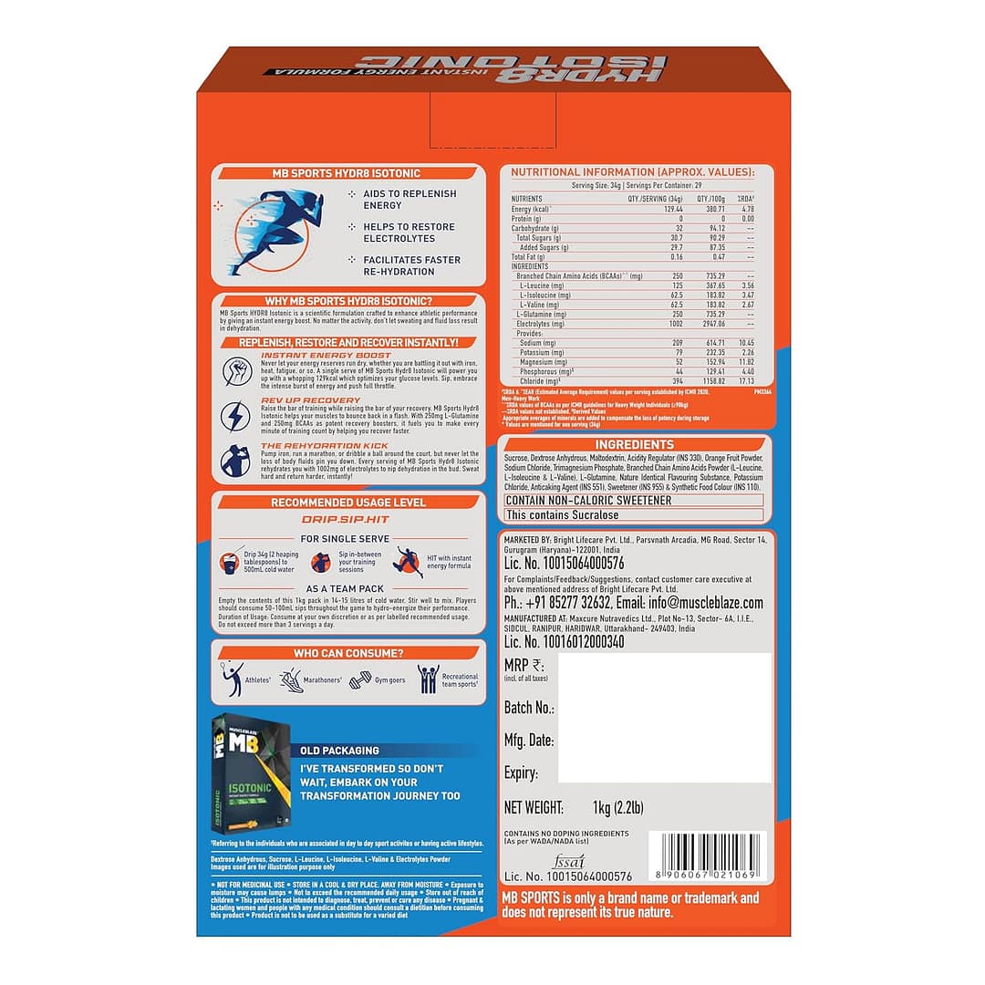 MB Fuel One Sports Hydr8 Isotonic - Image 3