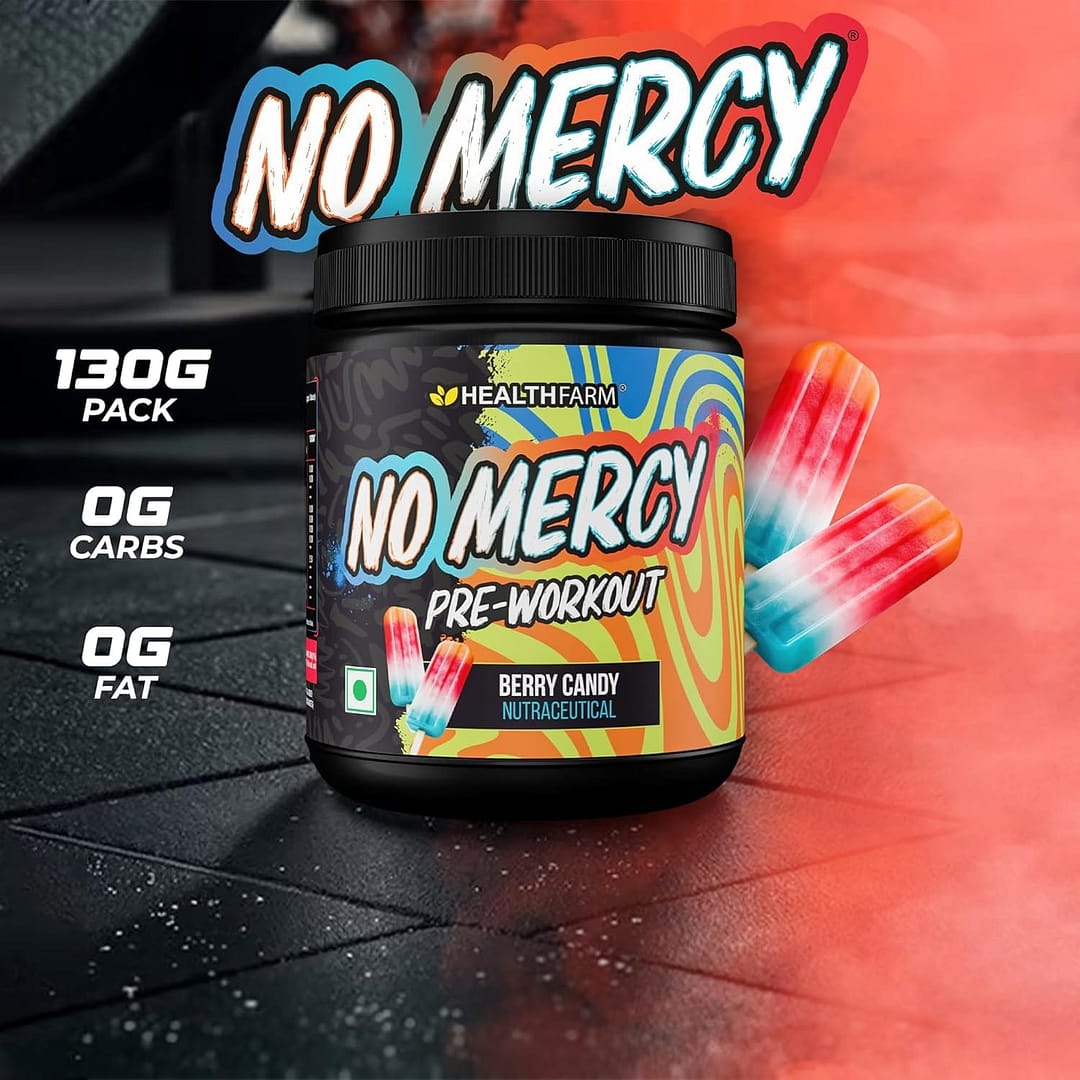 Healthfarm No Mercy Pre-Workout – Intense Stimulant-Based Energy & Focus Boost (130g) - Image 2