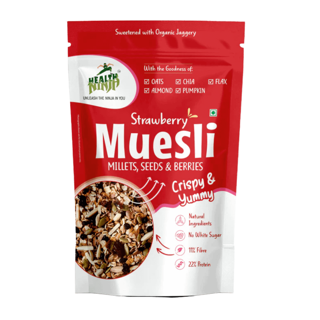 Health Ninja Muesli – 900g Pack | High-Fibre Multigrain Breakfast with Oats, Nuts & Seeds - Image 1
