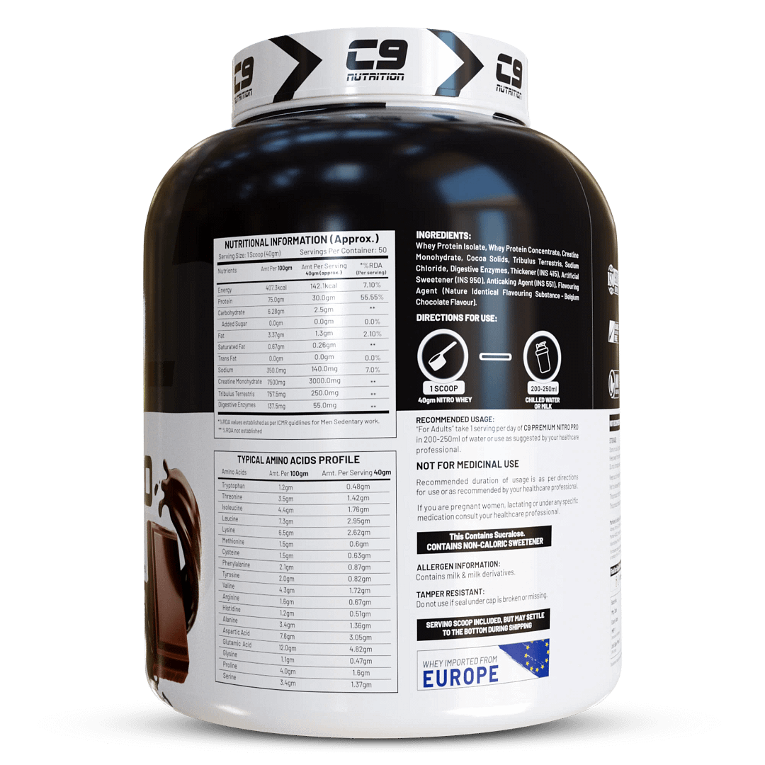 Nitro Pro L-Glutamine Whey Protein, 2kg, 50 Servings | 30g Protein | 6.4g BCAA | 4.8g Glutamine - Image 3