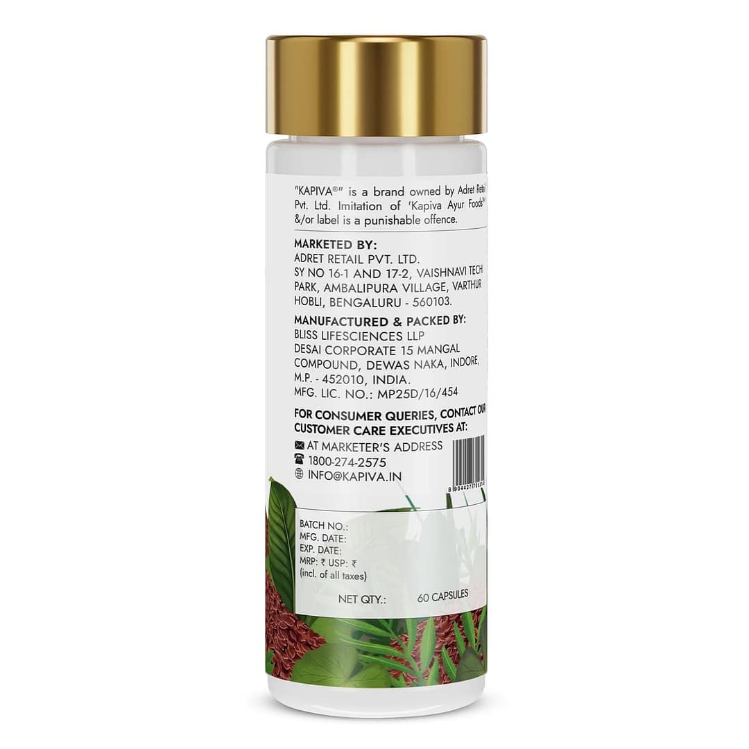 Kapiva Flaxseed Omega 3 Capsules – Plant-Based Heart, Brain & Joint Support | 60 Capsules - Image 3