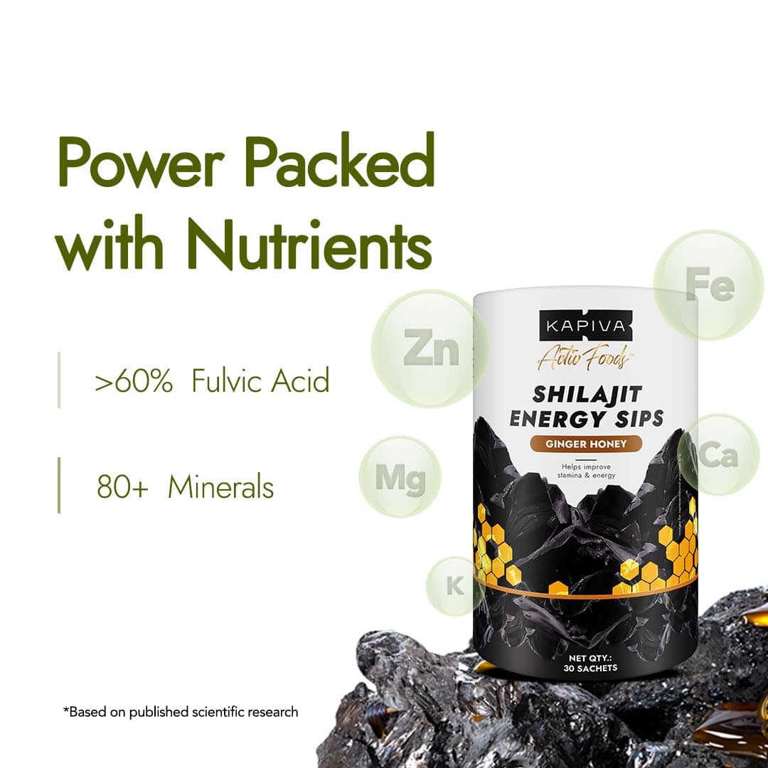 Kapiva Shilajit Energy Sips – Boost Energy, Strength & Vitality On-the-Go | 15 Sachets - Image 4