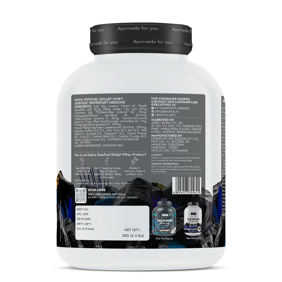 Kapiva Testofuel Shilajit Whey Protein – Boost Strength, Muscle Growth & Energy Naturally - Image 3