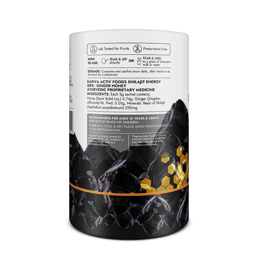 Kapiva Shilajit Energy Sips – Boost Energy, Strength & Vitality On-the-Go | 15 Sachets - Image 5