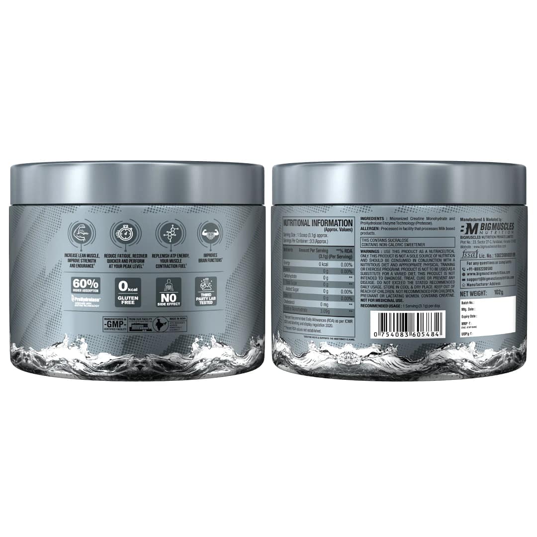 Bigmuscles Nutrition Creatine Monohydrate – Boost Strength, Endurance & Muscle Growth - Image 2