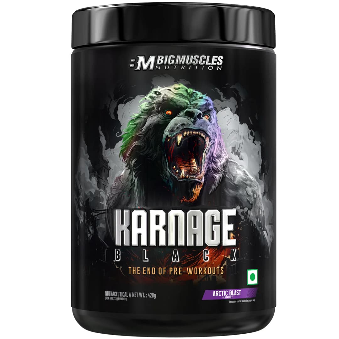 Big Muscles Nutrition Karnage Black – Explosive Energy, Intense Focus & Strength Boost Pre-Workout - Image 3