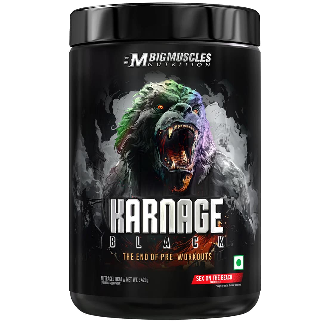 Big Muscles Nutrition Karnage Black – Explosive Energy, Intense Focus & Strength Boost Pre-Workout - Image 2