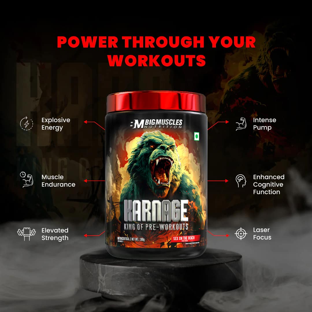 Big Muscles Nutrition Karnage Red – Explosive Energy, Laser Focus & Endurance Pre-Workout - Image 3