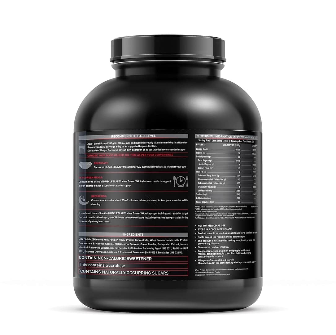 MuscleBlaze Mass Gainer XXL 3kg - Image 6