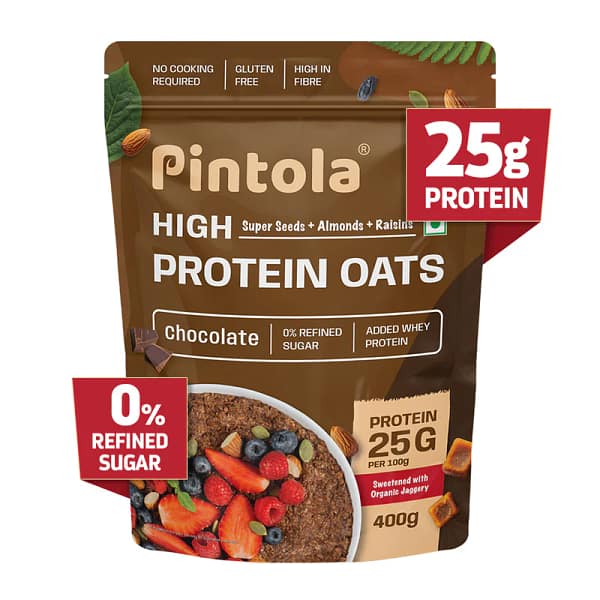 Pintola High Protein Oats – Dark Chocolate | Healthy Breakfast with Whey Protein & Real Cocoa