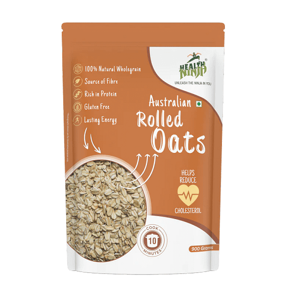 Health Ninja Rolled Oats – 900g Pack | 100% Natural Wholegrain Oats for a Healthy Lifestyle
