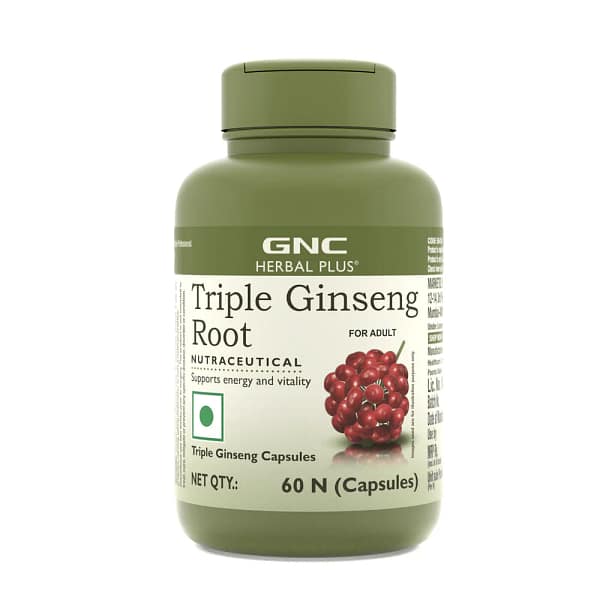 GNC Triple Ginseng Root – Korean, American & Siberian Ginseng Blend for Energy, Stamina & Vitality