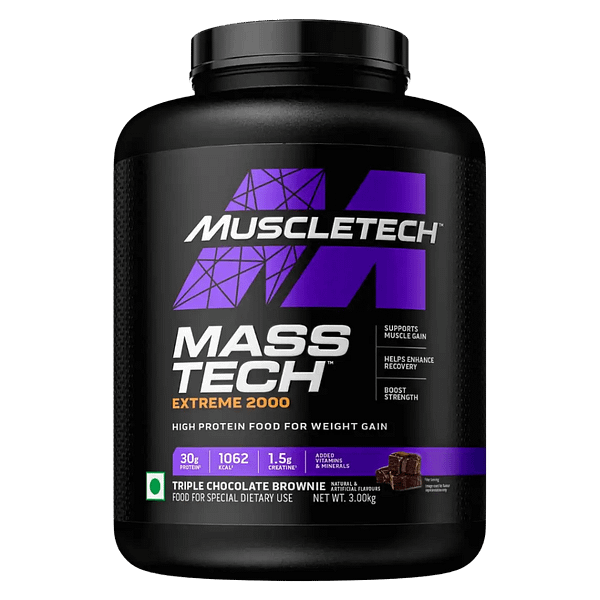 MUSCLETECH MassTech Extreme 2000 – High-Calorie Mass Gainer for Rapid Size, Strength & Recovery