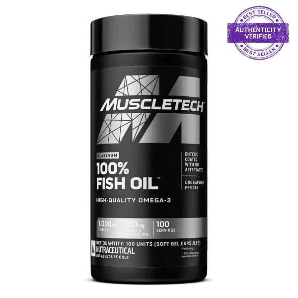 Muscletech Platinum 100% Omega Fish Oil – EPA & DHA Rich Supplement for Heart, Brain & Joint Support