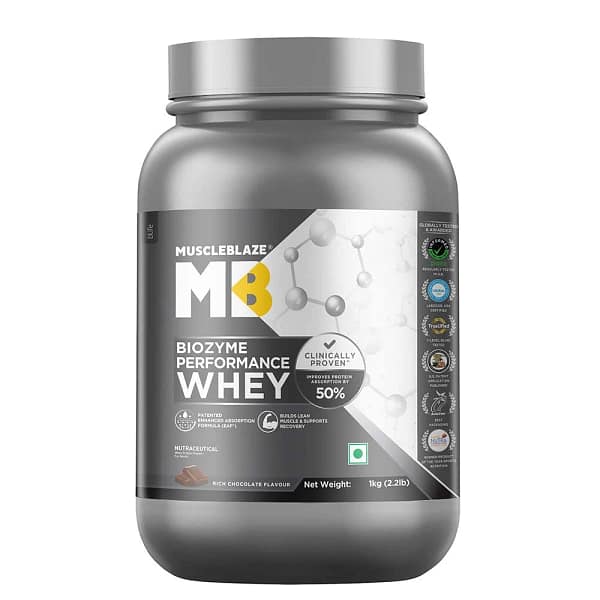 MuscleBlaze Biozyme Performance Whey – Advanced Absorption Whey Protein for Lean Muscle & Strength