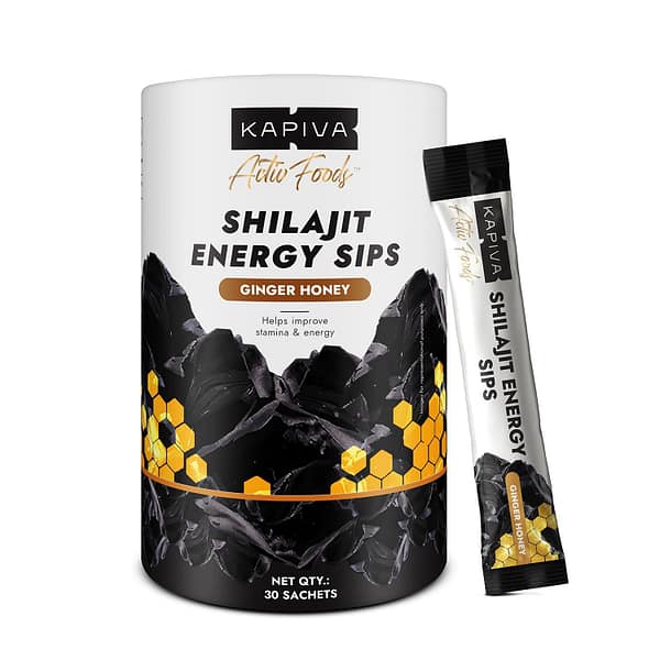 Kapiva Shilajit Energy Sips – Boost Energy, Strength & Vitality On-the-Go | 15 Sachets