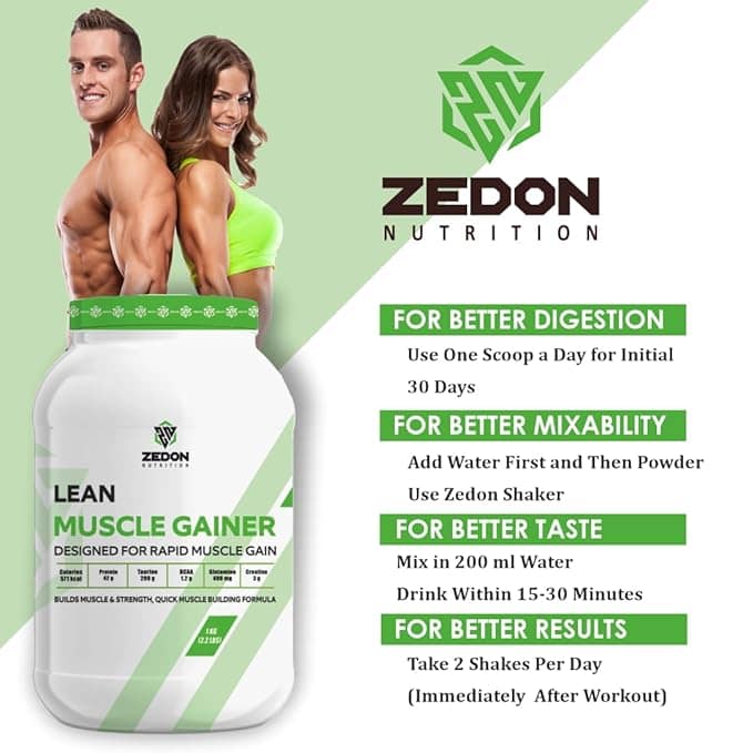 Zedon Lean Muscle Gainer Whey Protein – Advanced Formula for Lean Mass, Strength & Recovery - Image 4