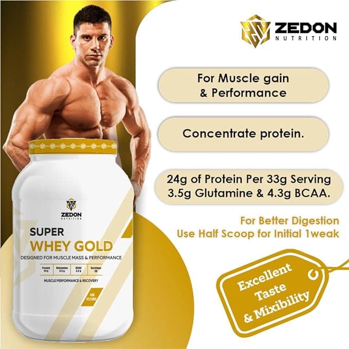 Zedon Super Whey Gold Protein Powder – Build Strength, Lean Muscle & Improve Recovery - Image 4