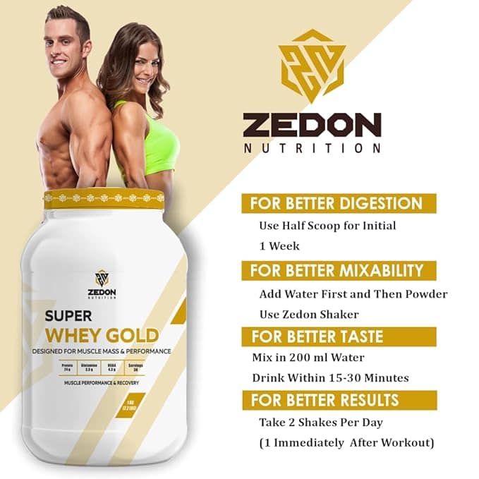 Zedon Super Whey Gold Protein Powder – Build Strength, Lean Muscle & Improve Recovery - Image 5