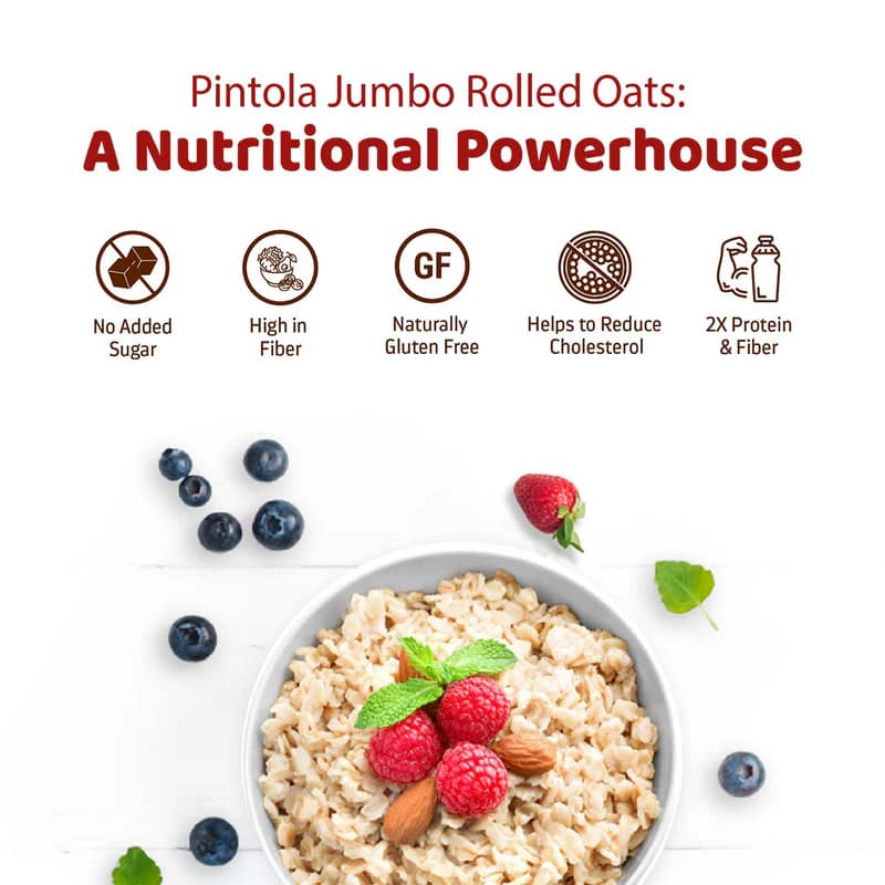 Pintola Jumbo Rolled Oats – High-Fibre Wholegrain Breakfast for Weight Management & Heart Health - Image 6